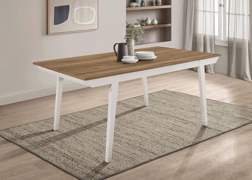 Anwar Rectangular Wood Dining Table Natural Acacia and Off White image