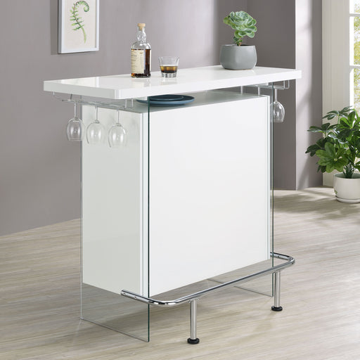 Acosta Rectangular Bar Unit with Footrest and Glass Side Panels image