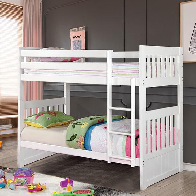 CANBERRA II White Twin/Full Bunk Bed