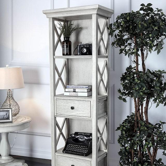 Georgia Antique White Pier Cabinet w/ 2 Doors