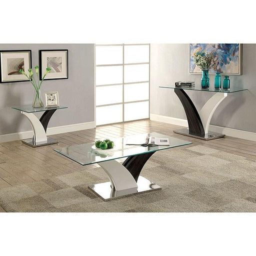 SLOANE White/Dark Gray/Chrome End Table image