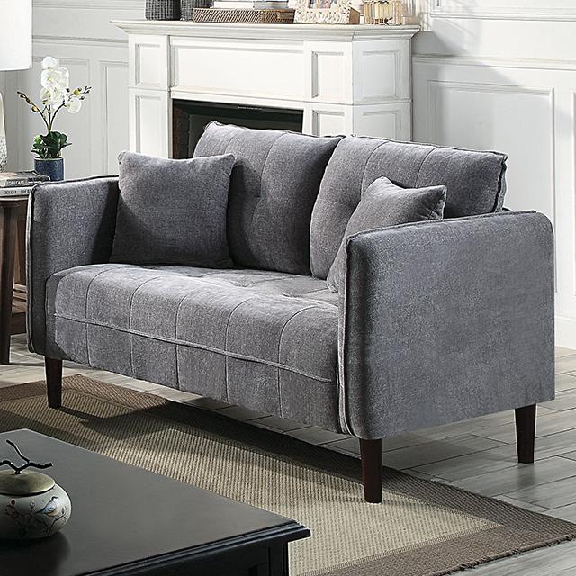 LYNDA Loveseat w/ Pillows, Dark Gray image