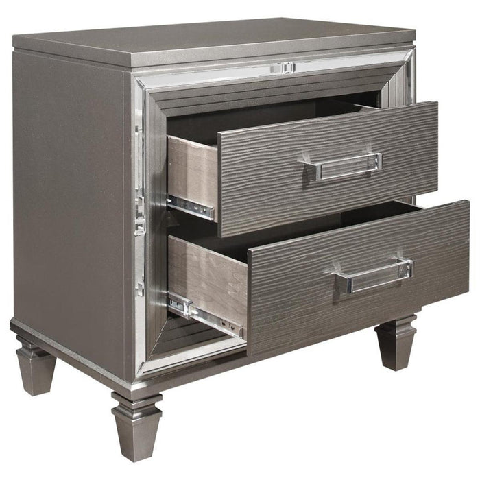 Homelegance Tamsin Nightstand in Silver Grey Metallic 1616-4