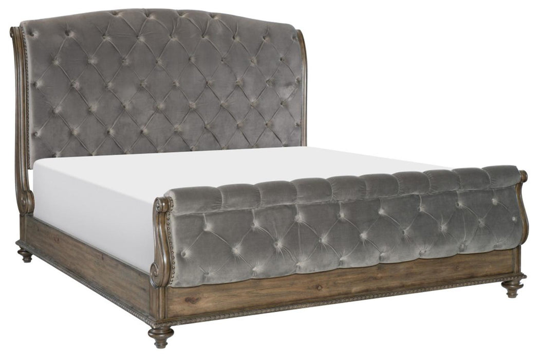 Rachelle Queen Sleigh Bed in Weathered Pecan 1693-1* image