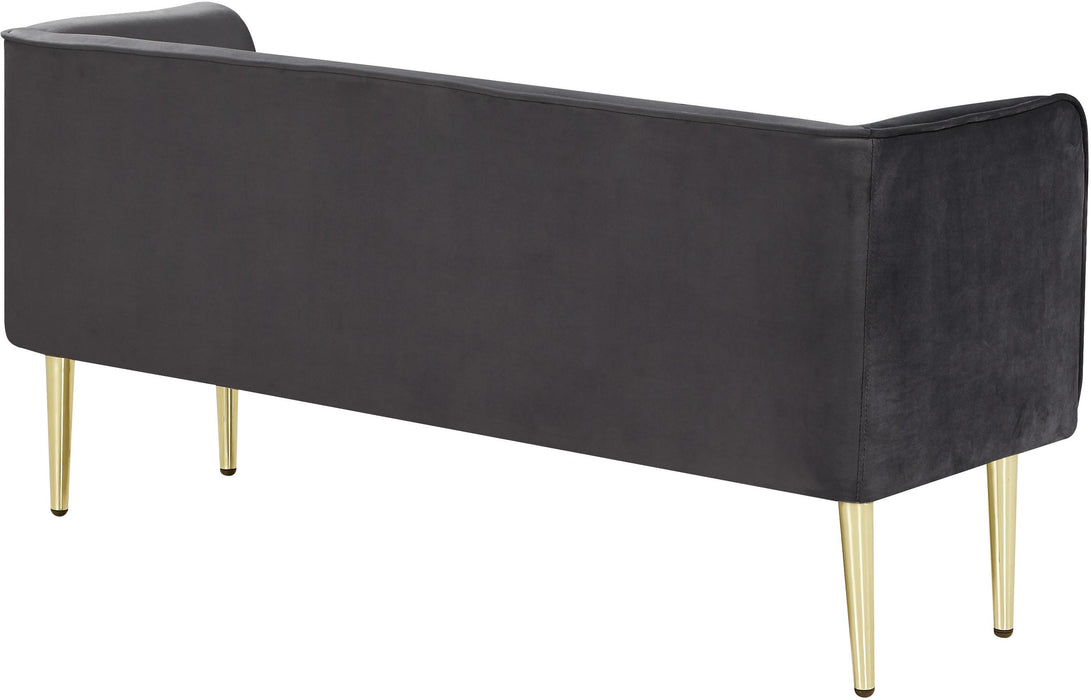 Audrey Grey Velvet Bench