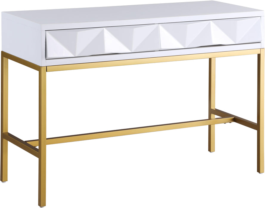 Pandora White Laquer with Gold Console Table image