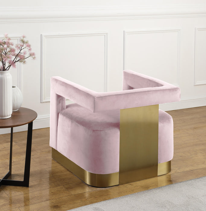 Armani Pink Velvet Accent Chair