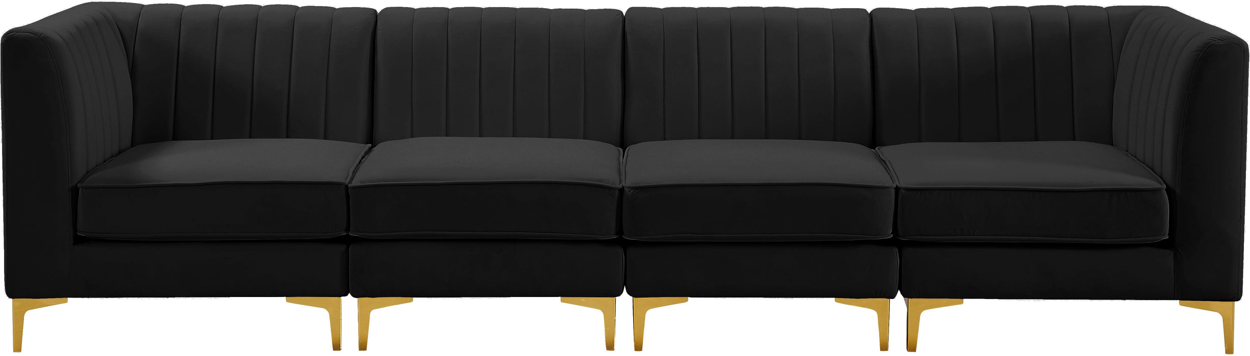 Alina Black Velvet Modular Sofa