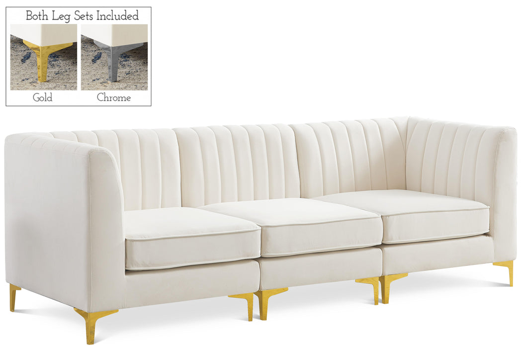 Alina Cream Velvet Modular Sofa