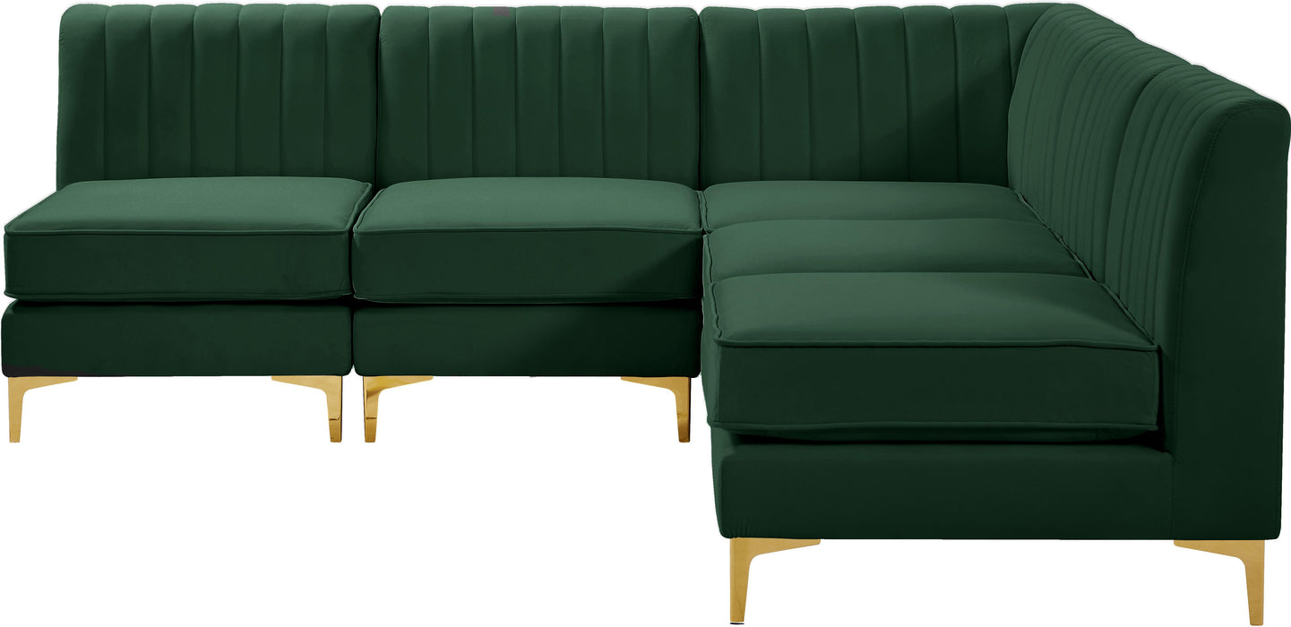 Alina Green Velvet Modular Sectional