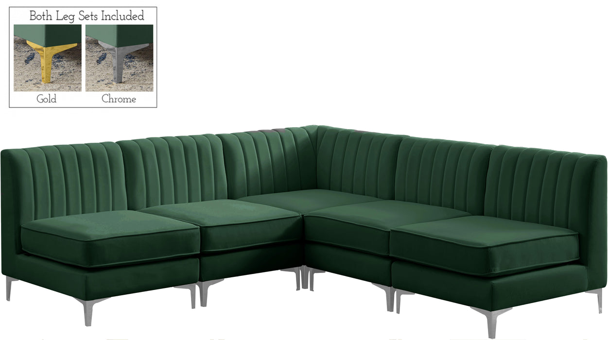 Alina Green Velvet Modular Sectional