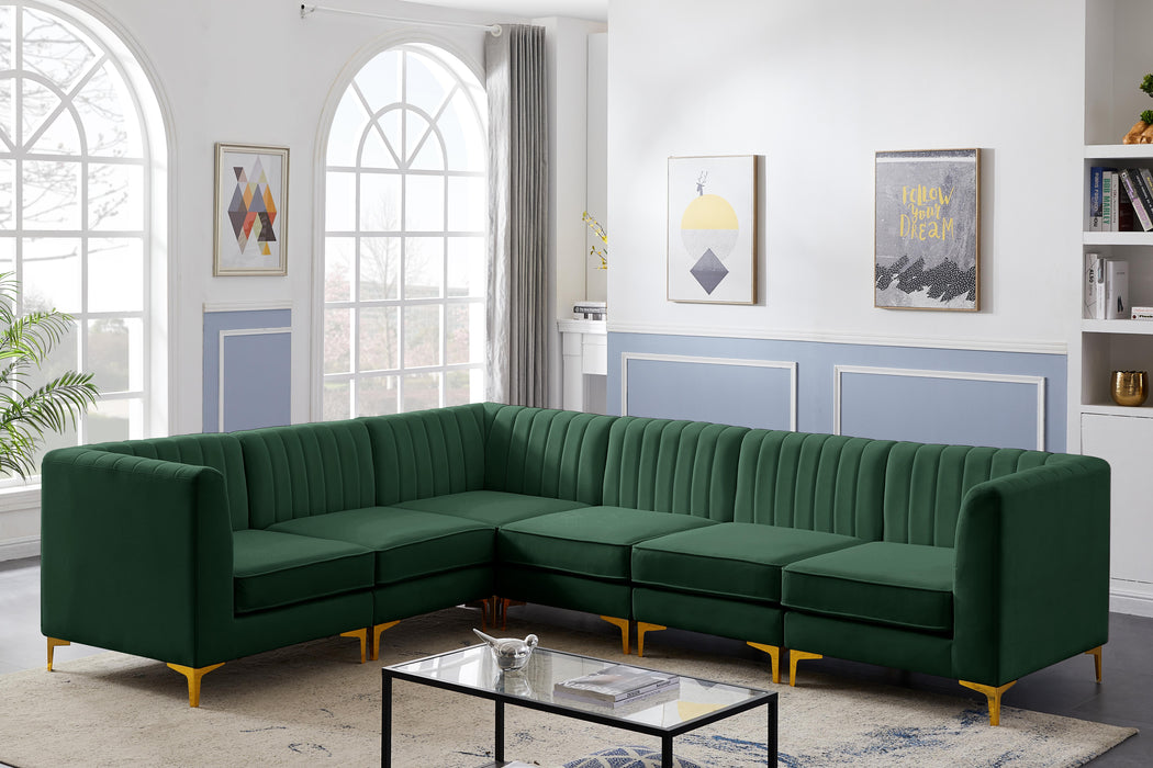 Alina Green Velvet Modular Sectional