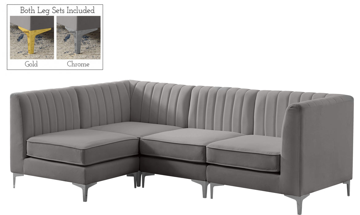 Alina Grey Velvet Modular Sectional