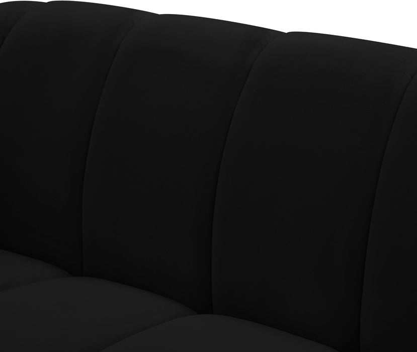 Elijah Black Velvet Loveseat