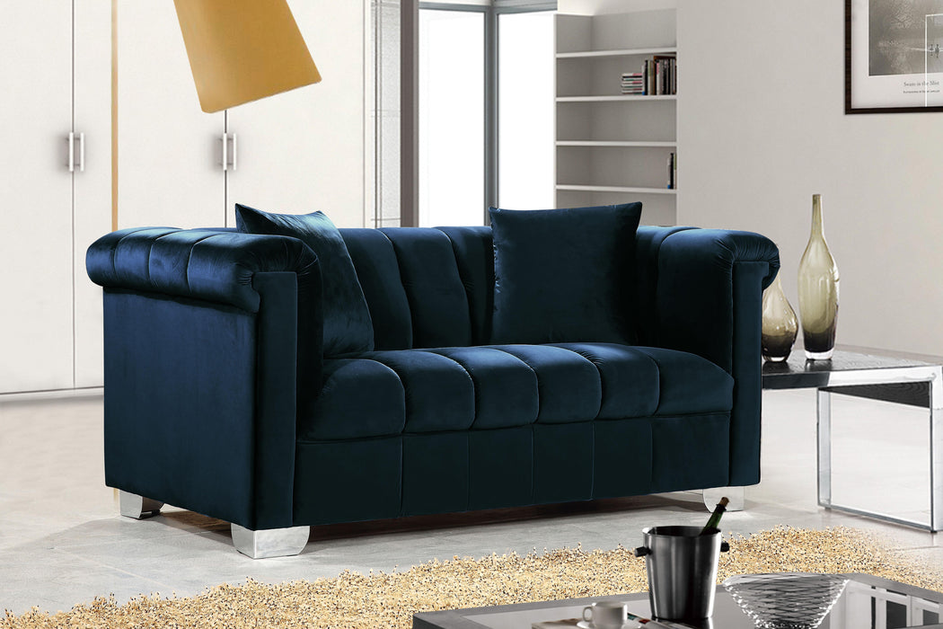 Kayla Navy Velvet Loveseat