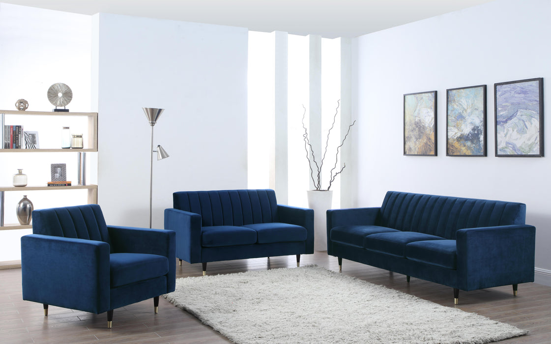 Lola Navy Velvet Sofa