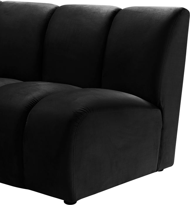 Infinity Black Velvet 7pc. Modular Sectional