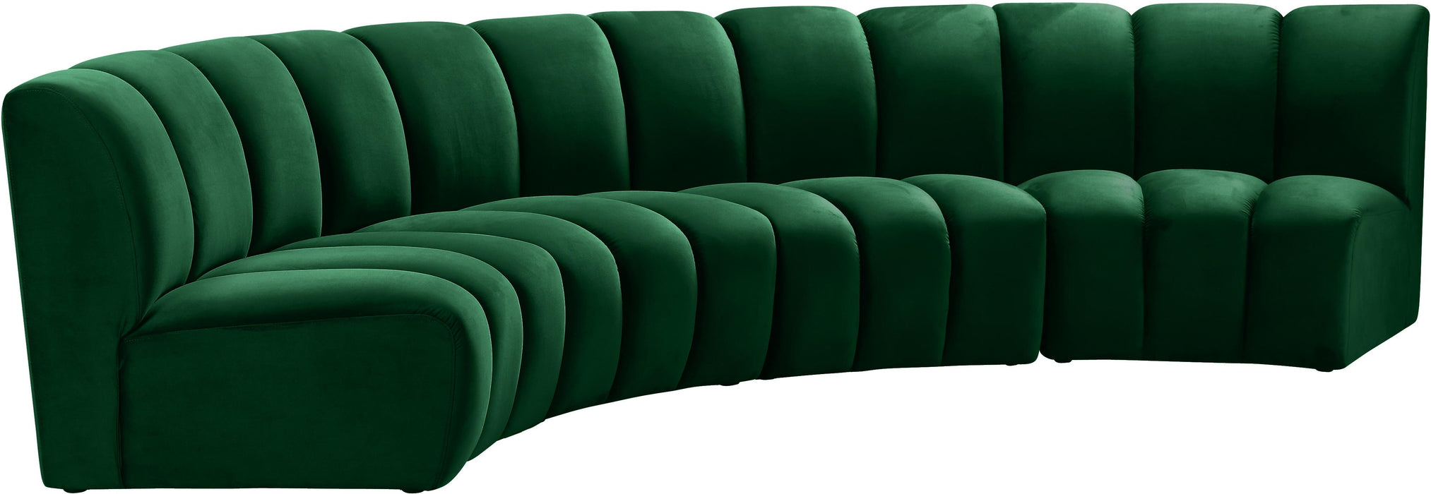 Infinity Green Velvet 4pc. Modular Sectional