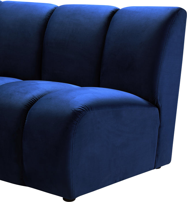 Infinity Navy Velvet 9pc. Modular Sectional