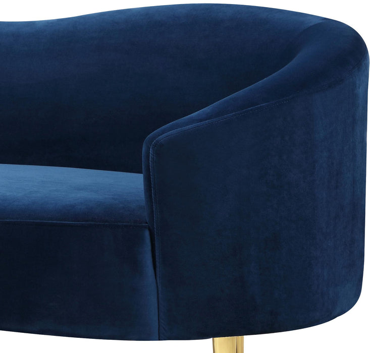 Ritz Navy Velvet Loveseat