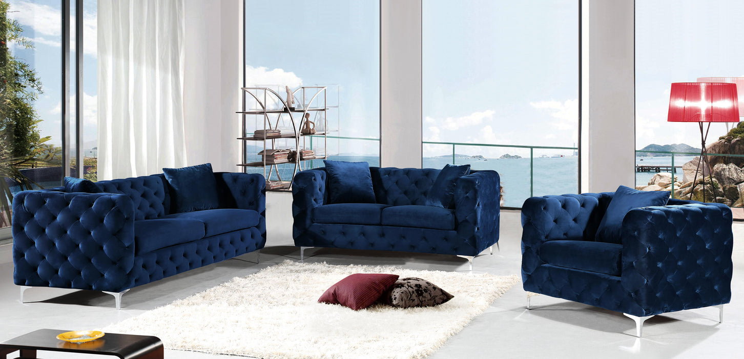 Scarlett Navy Velvet Sofa