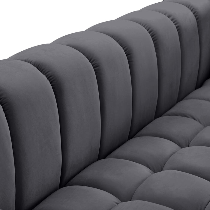 Gwen Grey Velvet Sofa