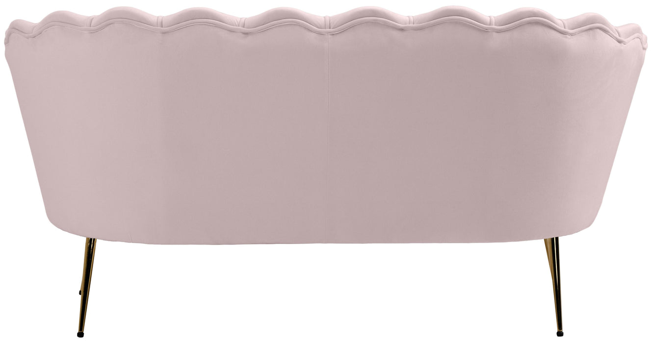 Gardenia Pink Velvet Loveseat