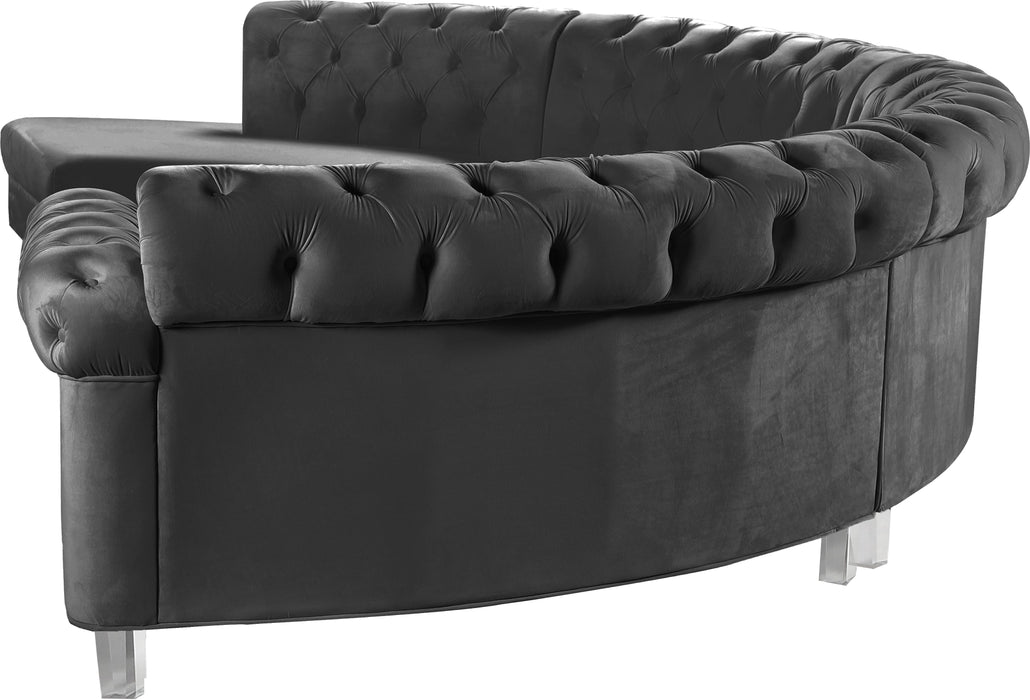 Anabella Grey Velvet 4pc. Sectional