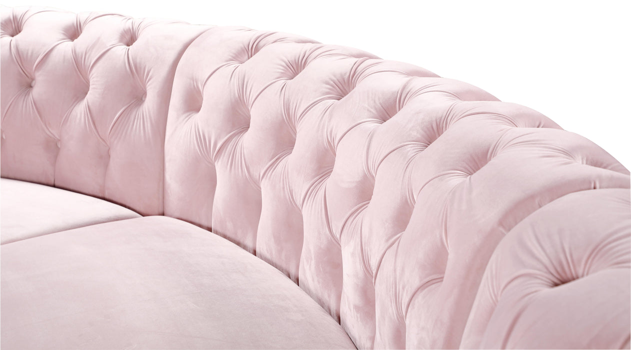 Anabella Pink Velvet 5pc. Sectional