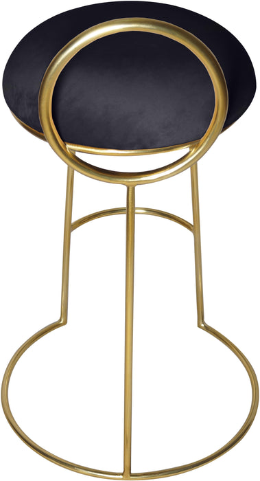 Ring Black Velvet Counter Stool