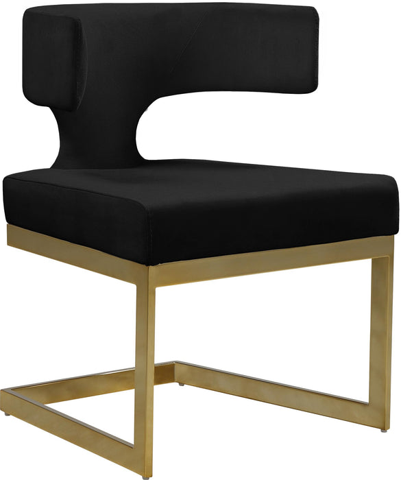 Alexandra Black Velvet Dining Chair