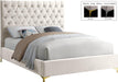 Cruz Cream Velvet Queen Bed image