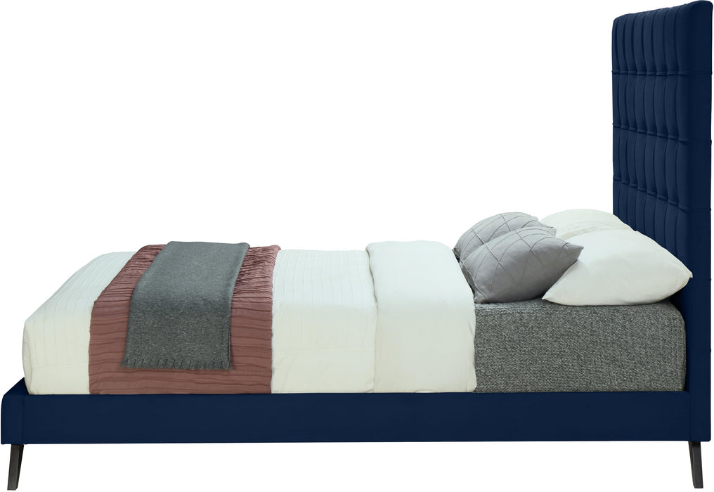 Elly Navy Velvet King Bed