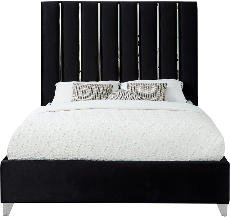 Enzo Black Velvet King Bed