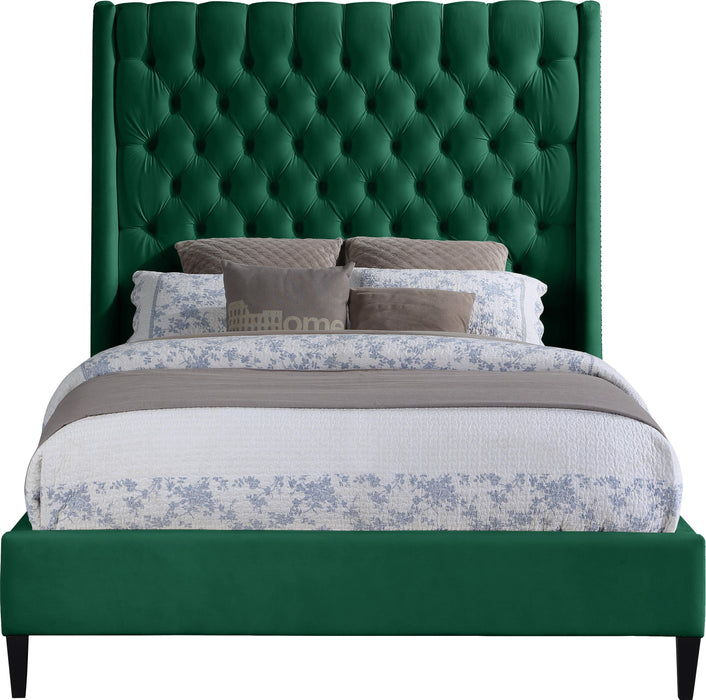 Fritz Green Velvet Queen Bed