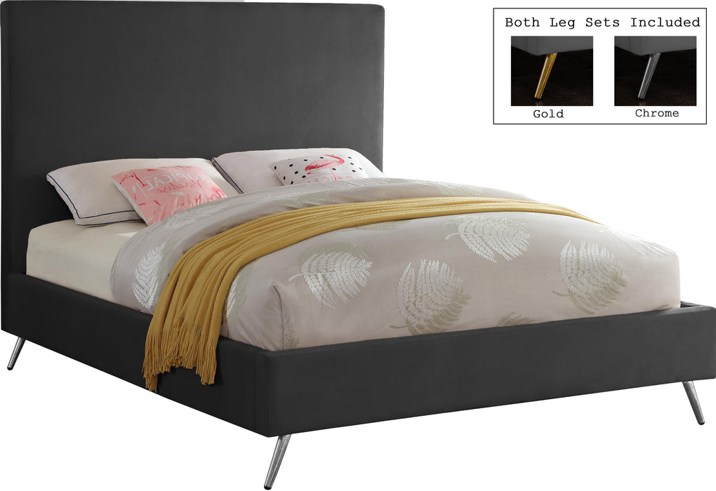 Jasmine Grey Velvet King Bed