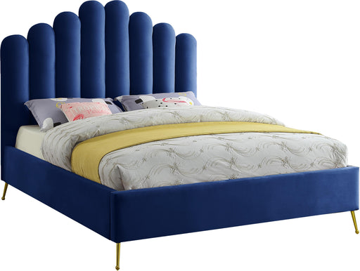 Lily Navy Velvet Full Bed image