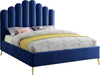 Lily Navy Velvet Queen Bed image