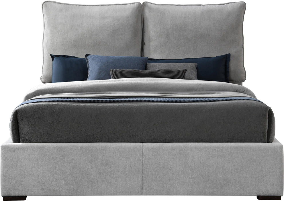 Misha Light Grey Polyester Fabric Full Bed (3 Boxes)