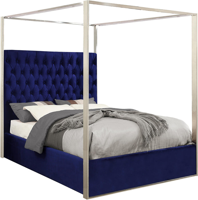 Porter Navy Velvet King Bed image