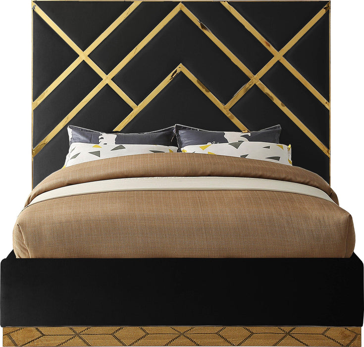 Vector Black Velvet King Bed