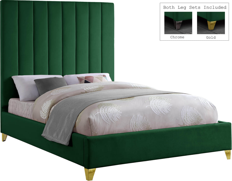 Via Green Velvet King Bed image