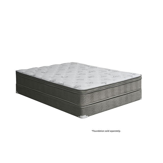 ALEKSA White, Gray 11" Euro Top Mattress, E.King